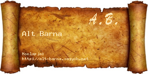 Alt Barna névjegykártya